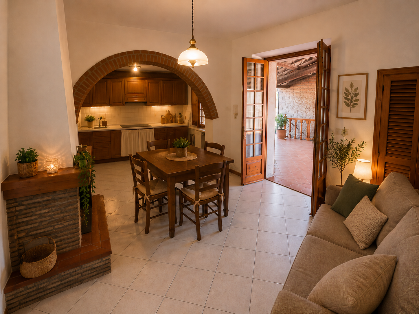 Cucina attrezzata della casa vacanze La Posta Countryhouse in Toscana
